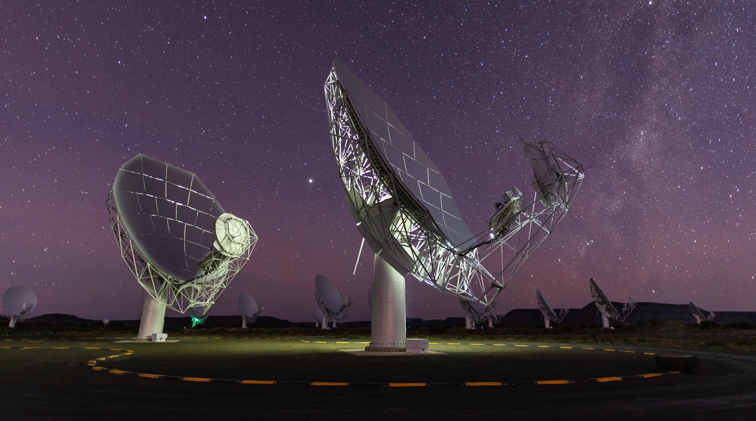 Photograph of the MeerKAT telescope in South Africa