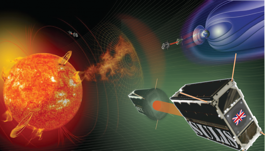Three pairs of formation-flying coronagraphs make up the SULIS mission. With three viewpoints SULIS will reconstruct the 3D properties of coronal mass ejections from the Sun that cause space weather impacts on Earth. Credit: Dr Eamon Scullion Northumbria 