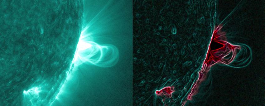 Two images of solar magnetic flux ropes