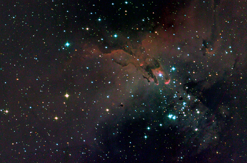 An image of the 'Pillars of Creation' obtained from the SuperBIT balloon telescope