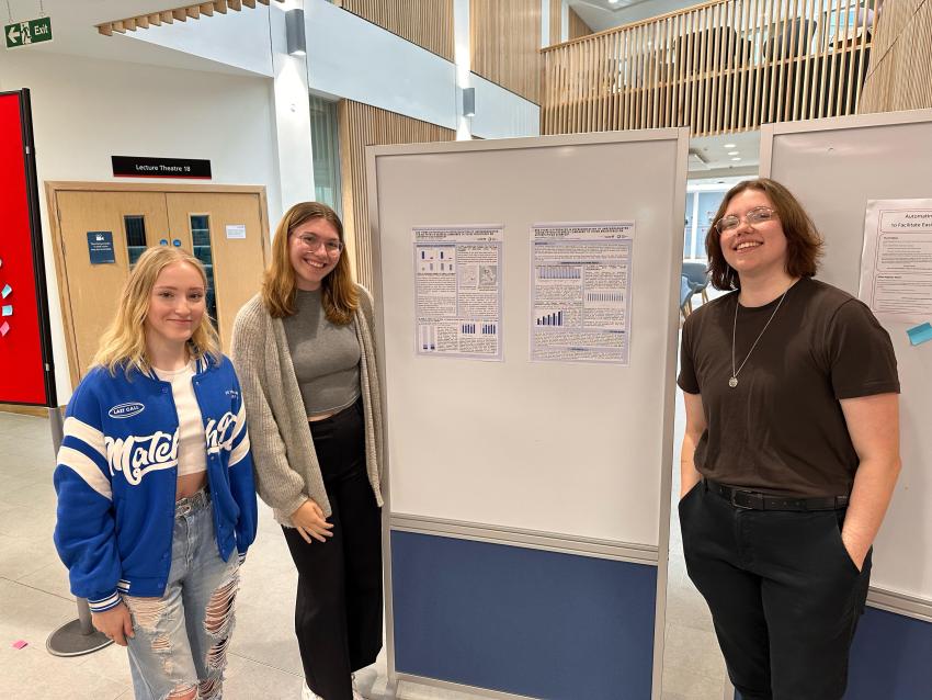 Students in front of their prize winning poster