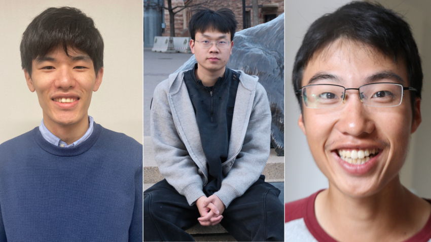 From left, the 2025 GJI Student Author Award winners Masayoshi Someya, Xiongwei Liu and Jingtao Min.