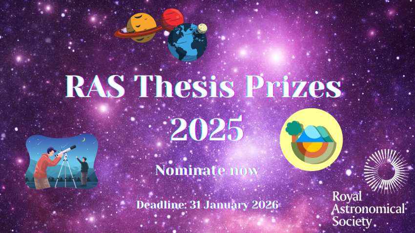 Graphic promoting the RAS Thesis Prizes for 2025.