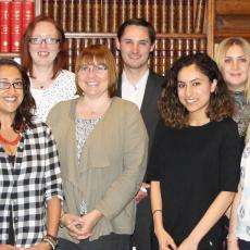 Image of the RAS editorial team in the Council Room at Burlington House