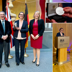 Professor Dr Heike Rauer receives the 2026 Caroline Herschel Medal at a ceremony at the British Embassy in Berlin.