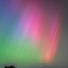 Aurora borealis seen over Cwmbran, Wales, produced by the May 2024 solar storm.