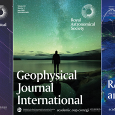 Front covers of Monthly Notices of the Royal Astronomical Society, Geophysical Journal International and RAS Techniques and Instruments.