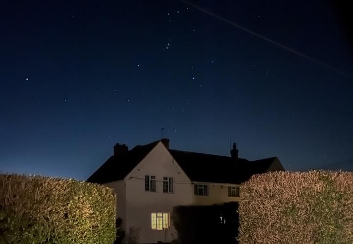 Starry night over houses in Thorington Street.