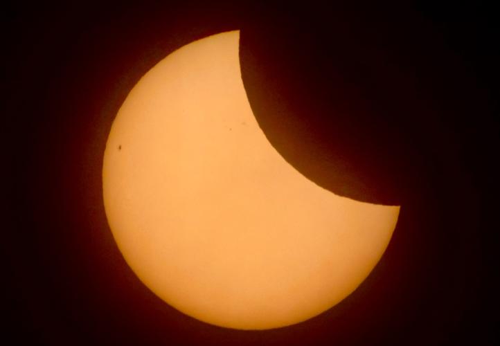 View of a partial solar eclipse