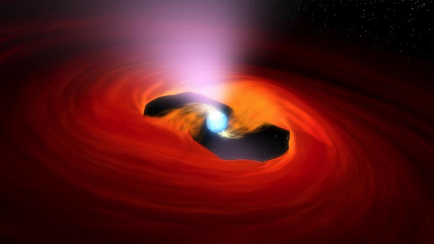 Artist's impression of an ultra-luminous X-ray pulsar