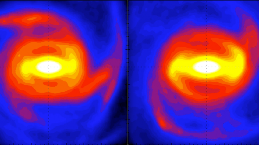 Snapshots from a Milky Way galaxy simulation