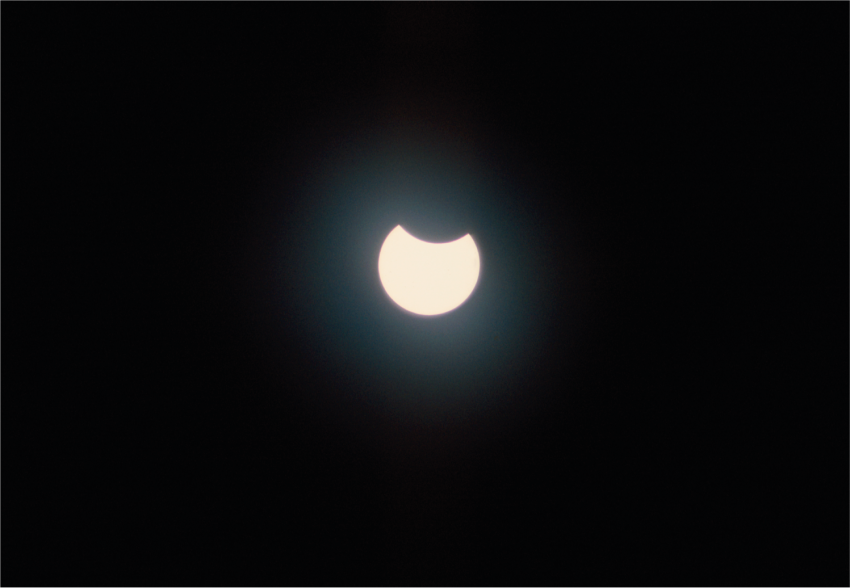 The partial phase of an annular solar eclipse. 