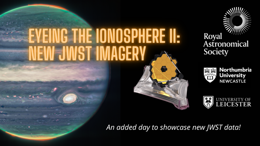 A composite image of Jupiter highlighting its poles with the JWST space telescopes. 