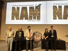 From left, Professor Joe Silk, Dr Jonathan McDowell, Professor Martin Ward, Dr Nikita Chiu and Dr Manuel Salvoldi.